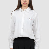 Cămașă damă albă din bumbac stretch cu broderie