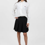 Cămașă damă albă din bumbac stretch cu broderie