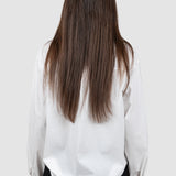 Cămașă damă albă din bumbac stretch cu broderie