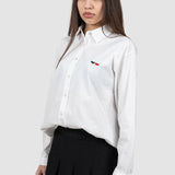 Cămașă damă albă din bumbac stretch cu broderie