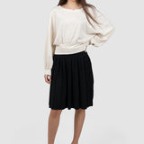 Bluză damă crem cu talie elastică