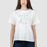 Tricou femei alb cu imprimeu floral