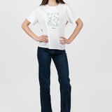 Tricou femei alb cu imprimeu floral