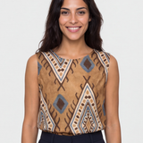 Bluză damă din vâscoză cu imprimeu geometric multicolor