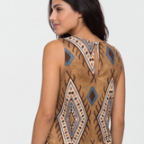 Bluză damă din vâscoză cu imprimeu geometric multicolor