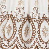 Bluză damă cu broderie decorativă și șnur crem