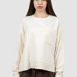 Bluză damă cu buzunar aplicat și textură reliefată