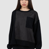 Bluză damă cu buzunar aplicat și textură reliefată