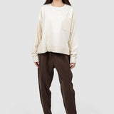 Bluză damă cu buzunar aplicat și textură reliefată