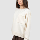 Bluză damă cu buzunar aplicat și textură reliefată