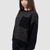 Bluză damă cu buzunar aplicat și textură reliefată