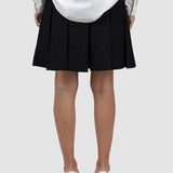 Fustă damă negru plisată scurtă cu talie elastică