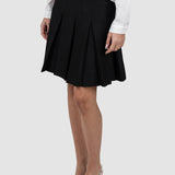 Fustă damă negru plisată scurtă cu talie elastică