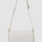 Geantă shoulder bag femei cu închidere metalică crem