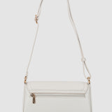 Geantă shoulder bag femei cu închidere metalică crem