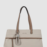 Geantă crossbody femei cu textură împletită crem
