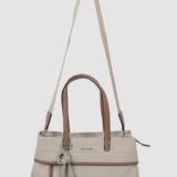 Geantă crossbody femei cu textură împletită crem