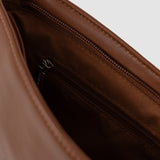 Geantă crossbody femei cu textură împletită camel