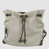 Rucsac pentru femei de tip sac cu detalii din piele ecologică, Crem/Oliv