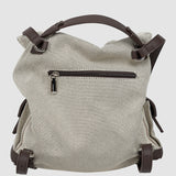 Rucsac pentru femei de tip sac cu detalii din piele ecologică, Crem/Maro