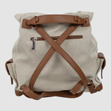 Rucsac pentru femei de tip sac cu detalii din piele ecologică, Crem/Camel