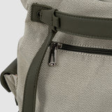 Rucsac pentru femei de tip sac cu detalii din piele ecologică, Crem/Oliv