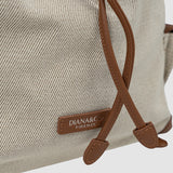 Rucsac pentru femei de tip sac cu detalii din piele ecologică, Crem/Camel