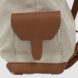 Rucsac pentru femei de tip sac cu detalii din piele ecologică, Crem/Camel