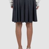 Fustă damă gri plisată cu talie elastică