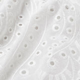 Fustă damă din bumbac cu volane și broderie albă