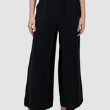 Pantaloni damă largi negri talie înaltă