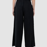 Pantaloni damă largi negri talie înaltă