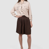 Cămașă damă crem cu broderie