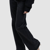 Pantaloni denim damă evazați din denim negru fumé