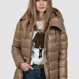 Geacă femei matlasată caramel