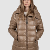 Geacă femei matlasată caramel