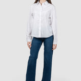 Cămașă damă albă din bumbac cu croială clasică