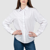 Cămașă damă albă din bumbac cu croială clasică