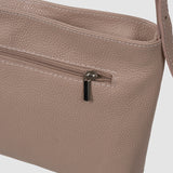 Geantă crossbody damă din piele naturală roz pudră