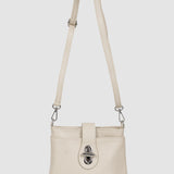 Geantă crossbody damă din piele naturală crem