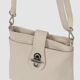 Geantă crossbody damă din piele naturală crem