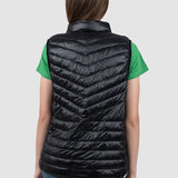 Vestă damă matlasată neagră cu guler înalt