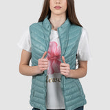 Vestă damă matlasată cu fermoar mint