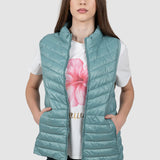 Vestă damă matlasată cu fermoar mint
