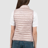 Vestă damă matlasată cu fermoar roz pudră