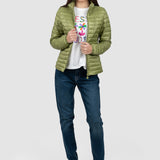 Geacă femei matlasată ușoară fistic