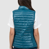 Vestă damă matlasată cu fermoar turcoaz