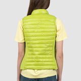 Vestă damă matlasată cu fermoar verde deschis