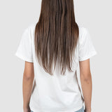 Tricou femei alb cu aplicație colier decorativ la guler