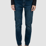 Pantaloni denim damă slim fit albastru stretch